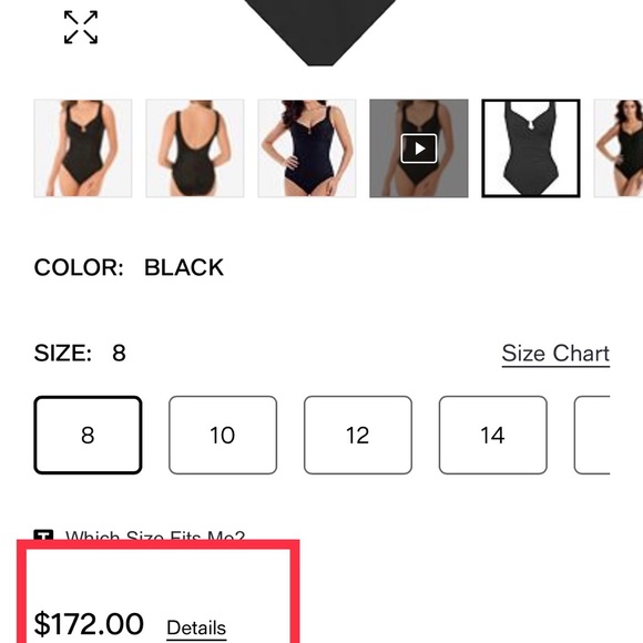 Miraclesuit Black Must Have Escape One-Piece Slimming Underwire Swimsuit Size 8 - Picture 9 of 13